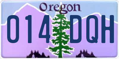 OR license plate 014DQH