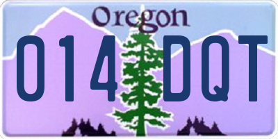 OR license plate 014DQT
