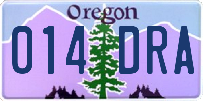 OR license plate 014DRA
