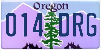 OR license plate 014DRG