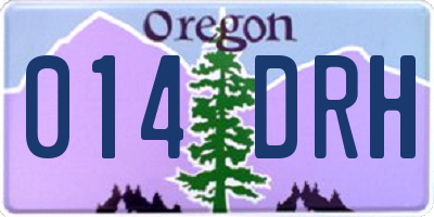 OR license plate 014DRH