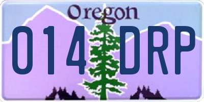 OR license plate 014DRP