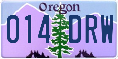 OR license plate 014DRW