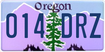OR license plate 014DRZ