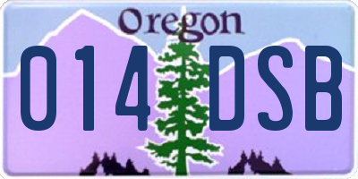 OR license plate 014DSB