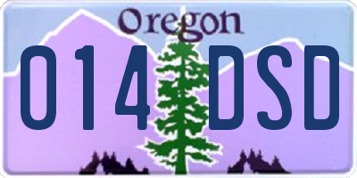 OR license plate 014DSD