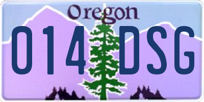 OR license plate 014DSG