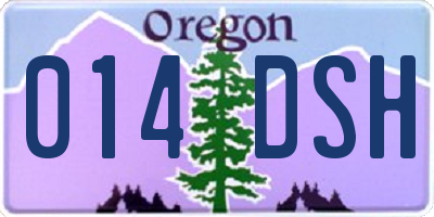 OR license plate 014DSH