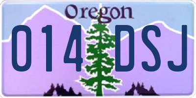 OR license plate 014DSJ