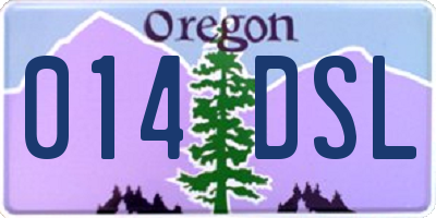 OR license plate 014DSL