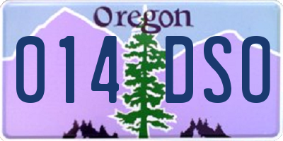 OR license plate 014DSO