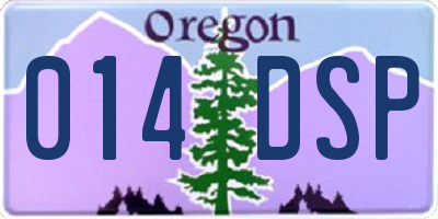 OR license plate 014DSP