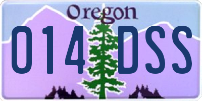 OR license plate 014DSS