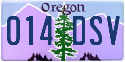 OR license plate 014DSV