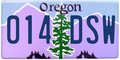 OR license plate 014DSW