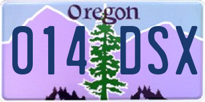OR license plate 014DSX
