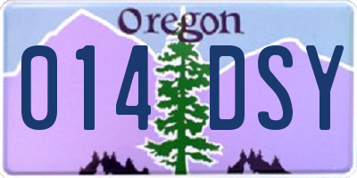 OR license plate 014DSY