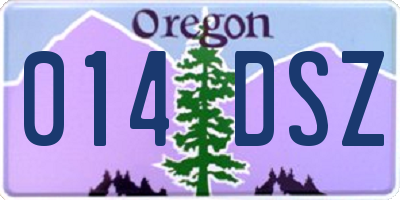 OR license plate 014DSZ