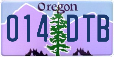 OR license plate 014DTB
