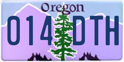 OR license plate 014DTH