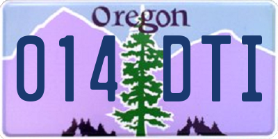 OR license plate 014DTI