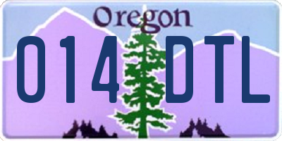 OR license plate 014DTL