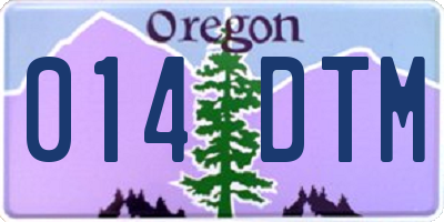OR license plate 014DTM