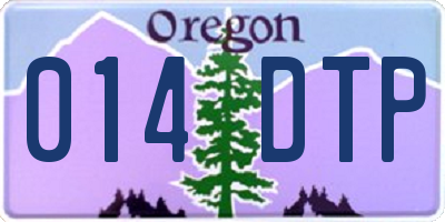 OR license plate 014DTP