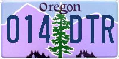 OR license plate 014DTR