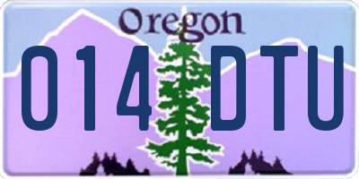 OR license plate 014DTU