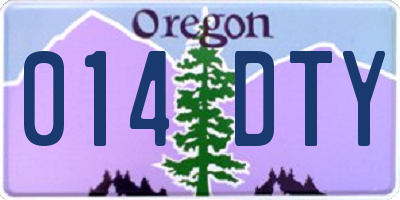 OR license plate 014DTY