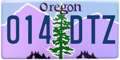 OR license plate 014DTZ