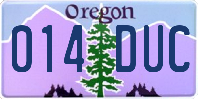 OR license plate 014DUC