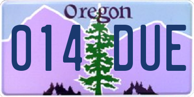 OR license plate 014DUE