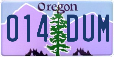 OR license plate 014DUM