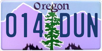 OR license plate 014DUN