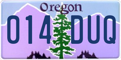 OR license plate 014DUQ