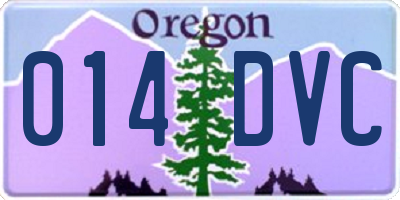 OR license plate 014DVC