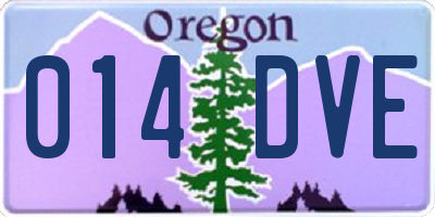 OR license plate 014DVE