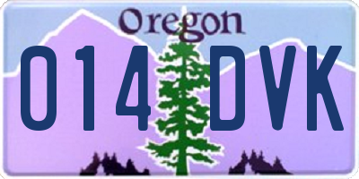 OR license plate 014DVK