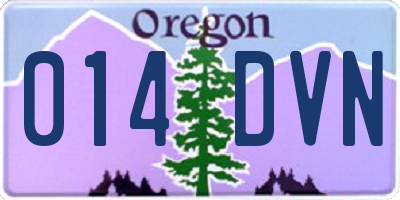 OR license plate 014DVN