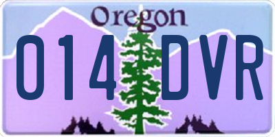 OR license plate 014DVR