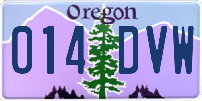 OR license plate 014DVW