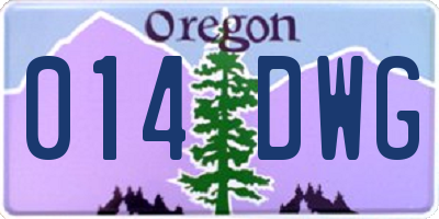 OR license plate 014DWG