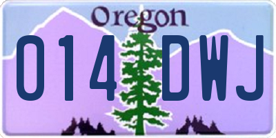 OR license plate 014DWJ