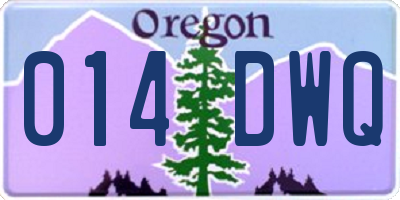 OR license plate 014DWQ