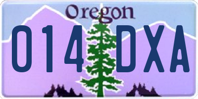 OR license plate 014DXA