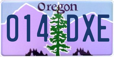 OR license plate 014DXE