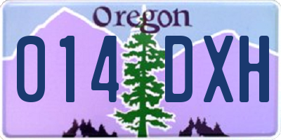 OR license plate 014DXH