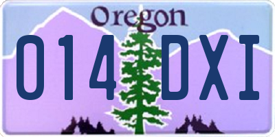 OR license plate 014DXI